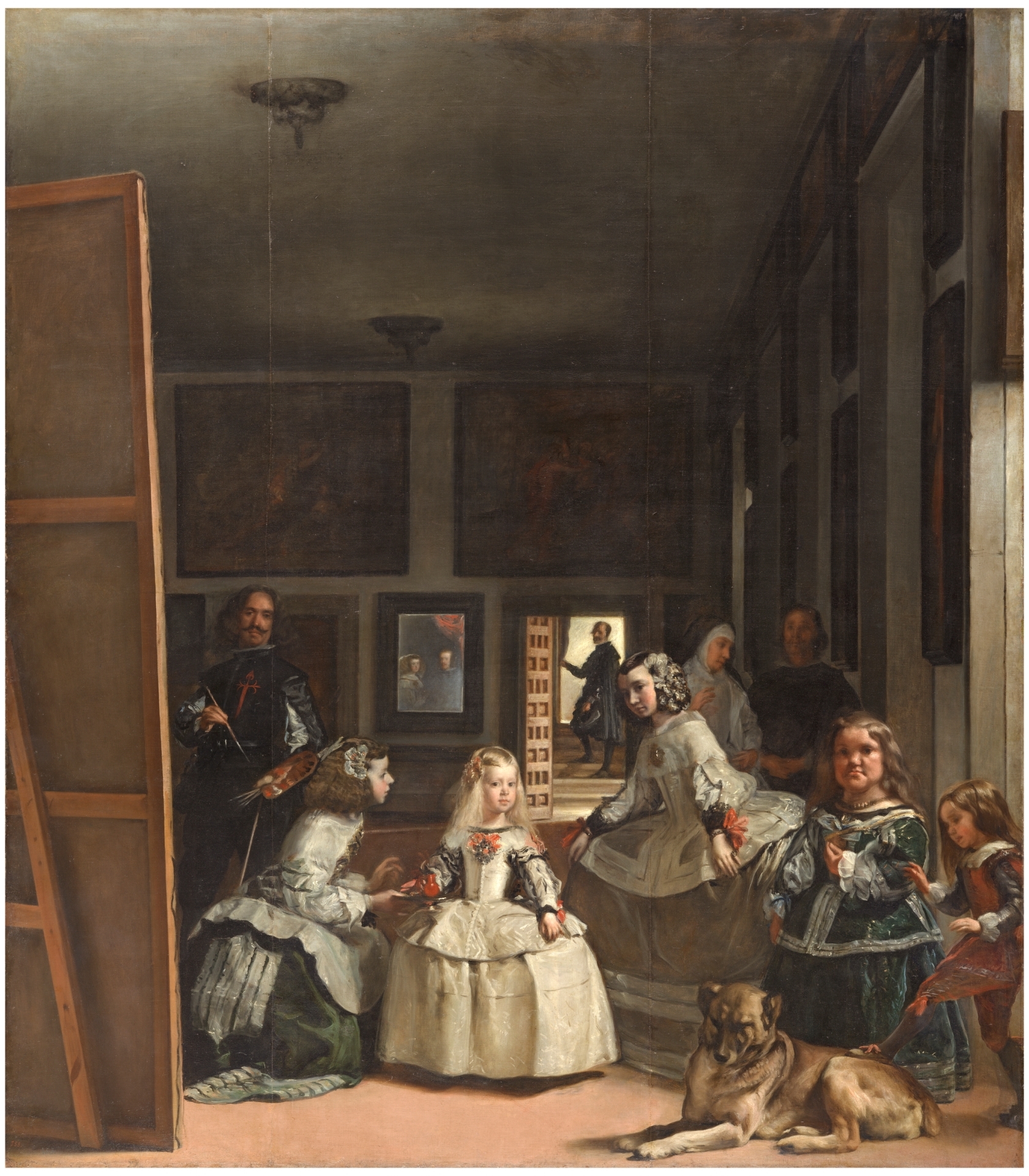 Las Meninas, óleo de Diego Velázquez, 1656. La infanta Margarita rodeada de su corte en el Alcázar de Madrid. Una escena de transmisión y herencia donde el observador no sabe con certeza si mira o es mirado.